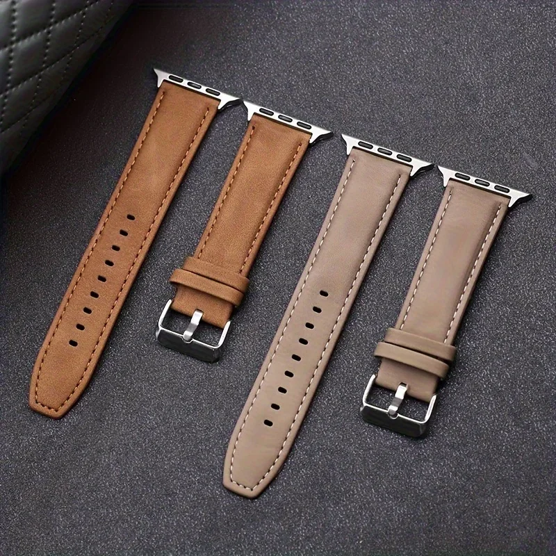 Premium-Leder-Kunstlederarmband, geeignet für Apple Watch Series 10 46 mm 42 mm für Iwatch 38 mm 40/44 mm 41/45 mm 49 mm Modelle