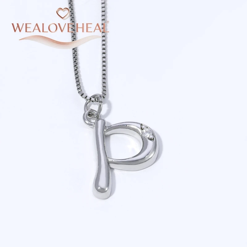 Rhodium-Plattierte Messing A-Z Initial-Halskette, Funkelnder Solitär-CZ-Buchstabenanhänger, Zierlicher Alphabet-Schmuck, Personalisiertes Namensgeschenk – Detail 34