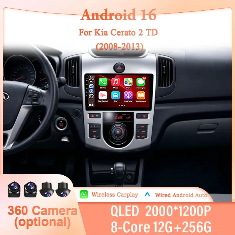 

for Kia Cerato 2 TD 2008-2013 9 Inch Player IPS Touch Screen Car Radio Wireless CarPlay GPS Navigation BT WiFi DSP Audio Player