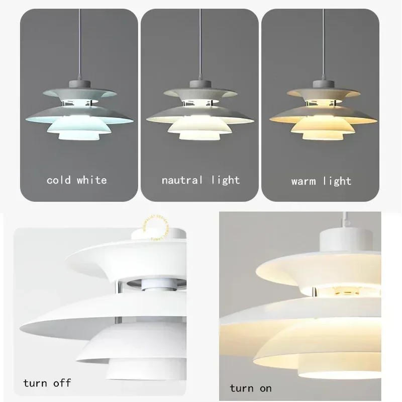 Danish Design LED Art Pendant Light Multicolor Umbrella Hanging Chandelier Living Dining Room Restaurant Lustre Pendant Lamp