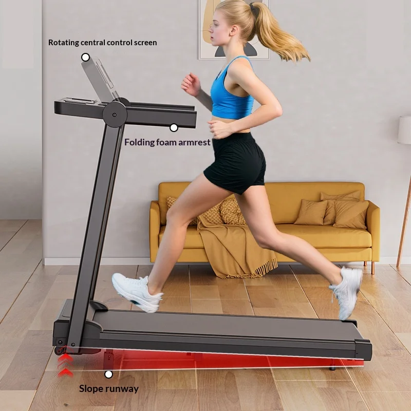 

Popular Electric Flat Treadmill Foldable Silent Shock-Absorbing Home Use Walking Machine Speed Adjustment Compact Indoor Fitness