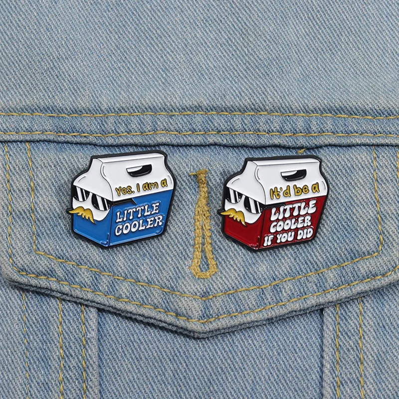 Creative Mailbox Yes I Am A Little Cooler Enamel Pins It'd Be A Little Cooler If You Did Funny Quotes Brooches Lapel Badge Gifts