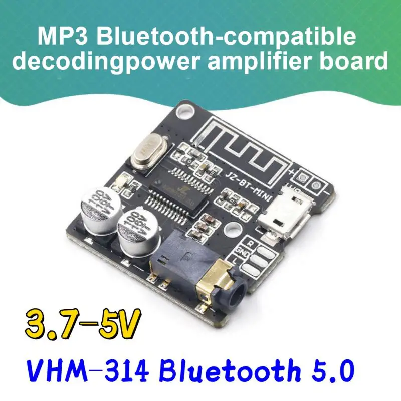 VHM-314 bluetooth-compatible 5.0 Audio Receiver Board MP3 Lossless Decoder Board Wireless Stereo Music Module 3.7-5V Module