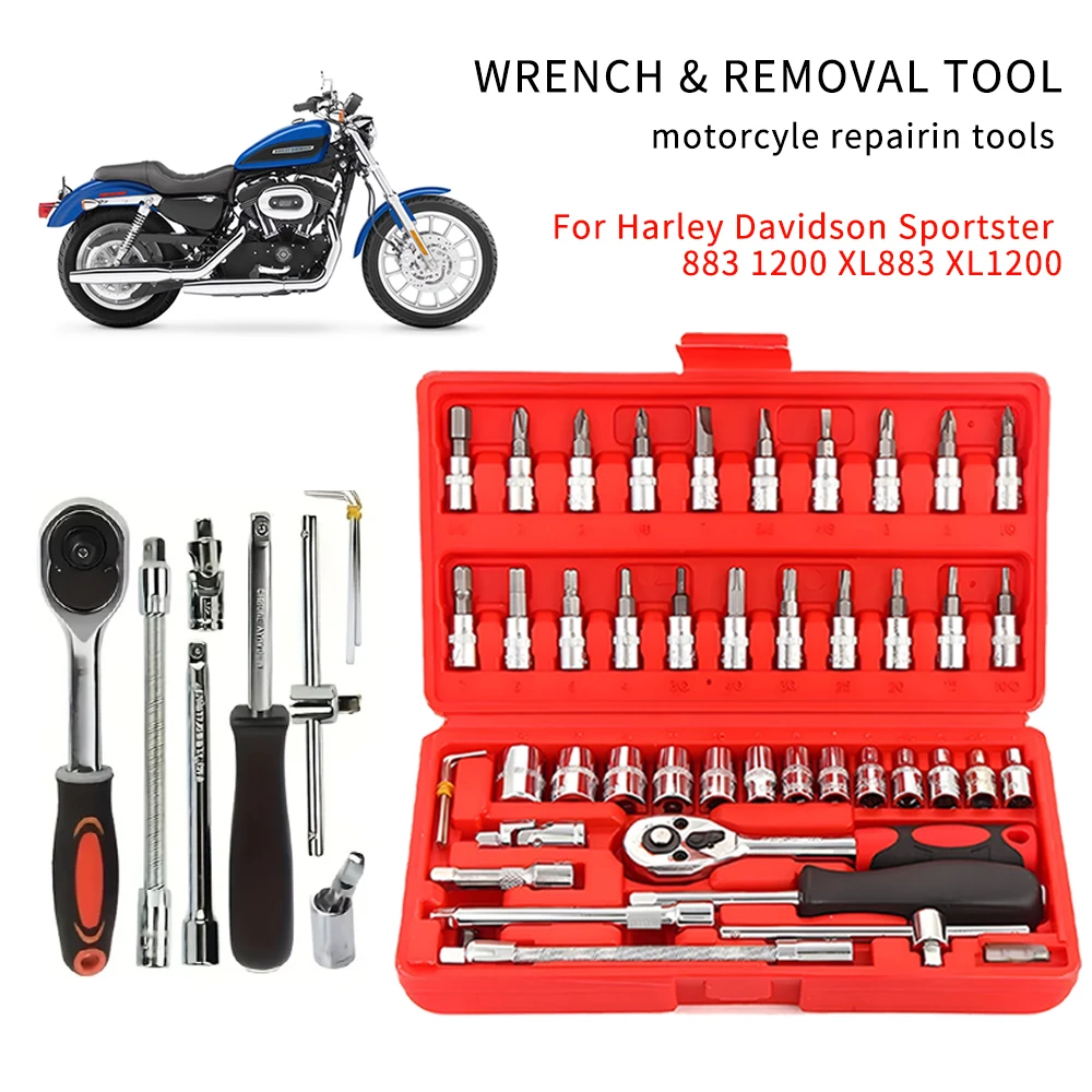 For Harley Davidson Sportster883 1200 XL883 XL1200 Wrench And Removal Tool Ratchet Wrench Key For motorcycle Repairing Tools