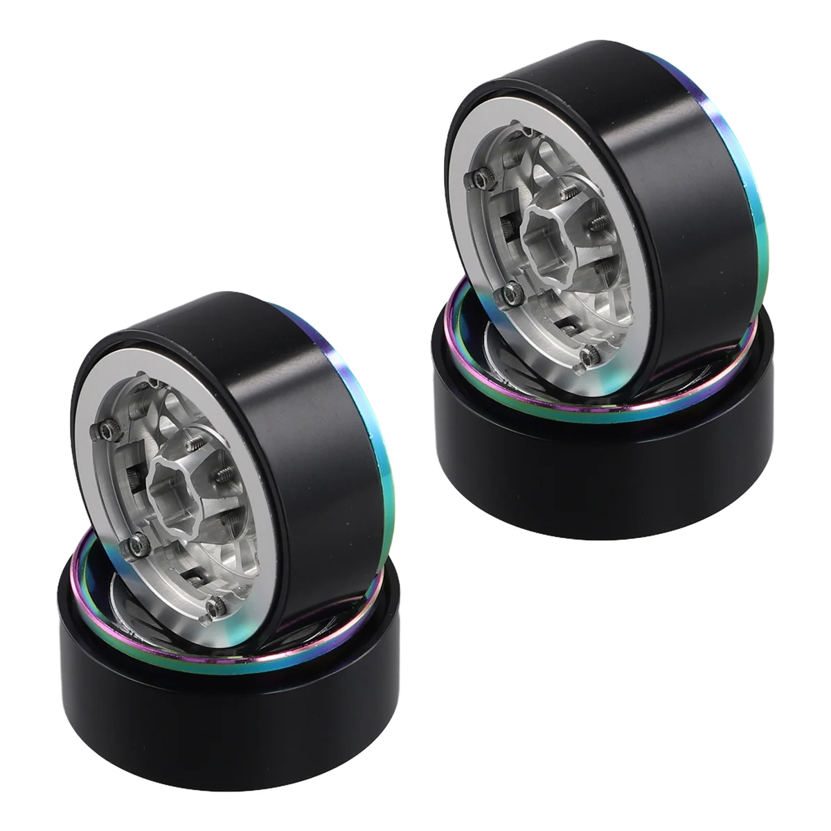 Jantes de cubo de roda altamente recomendadas para carro de esteira RC Axial TRX4M SCX24, preto e multicolorido