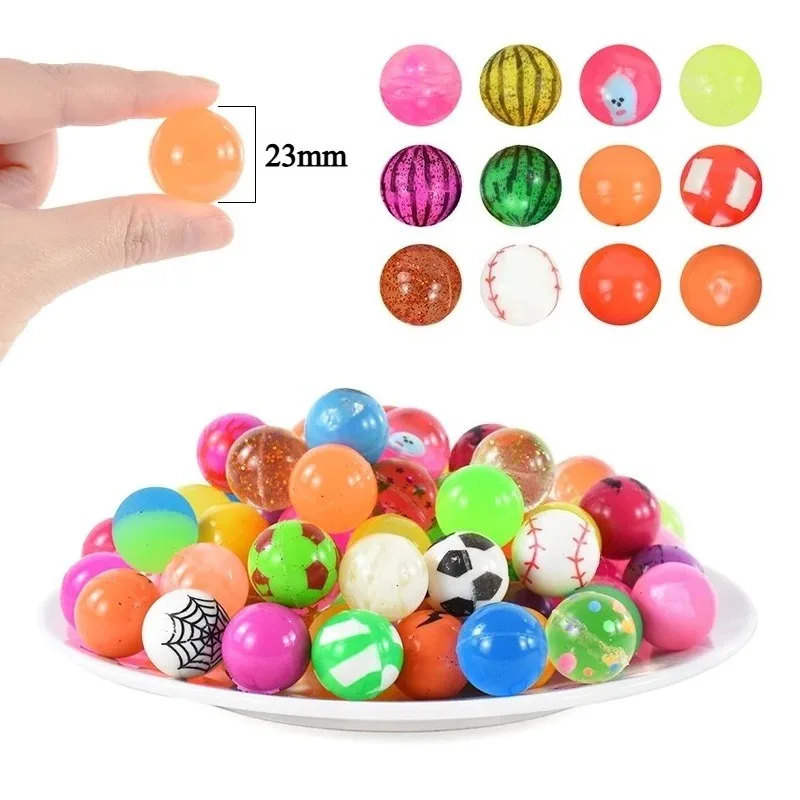 10-20Pcs Rubber Bouncy Ball Kids Favors Summer Birthday Party Gift for Guests Goody Pinata Fillers Prizes Bouncing Ball Toy 23mm