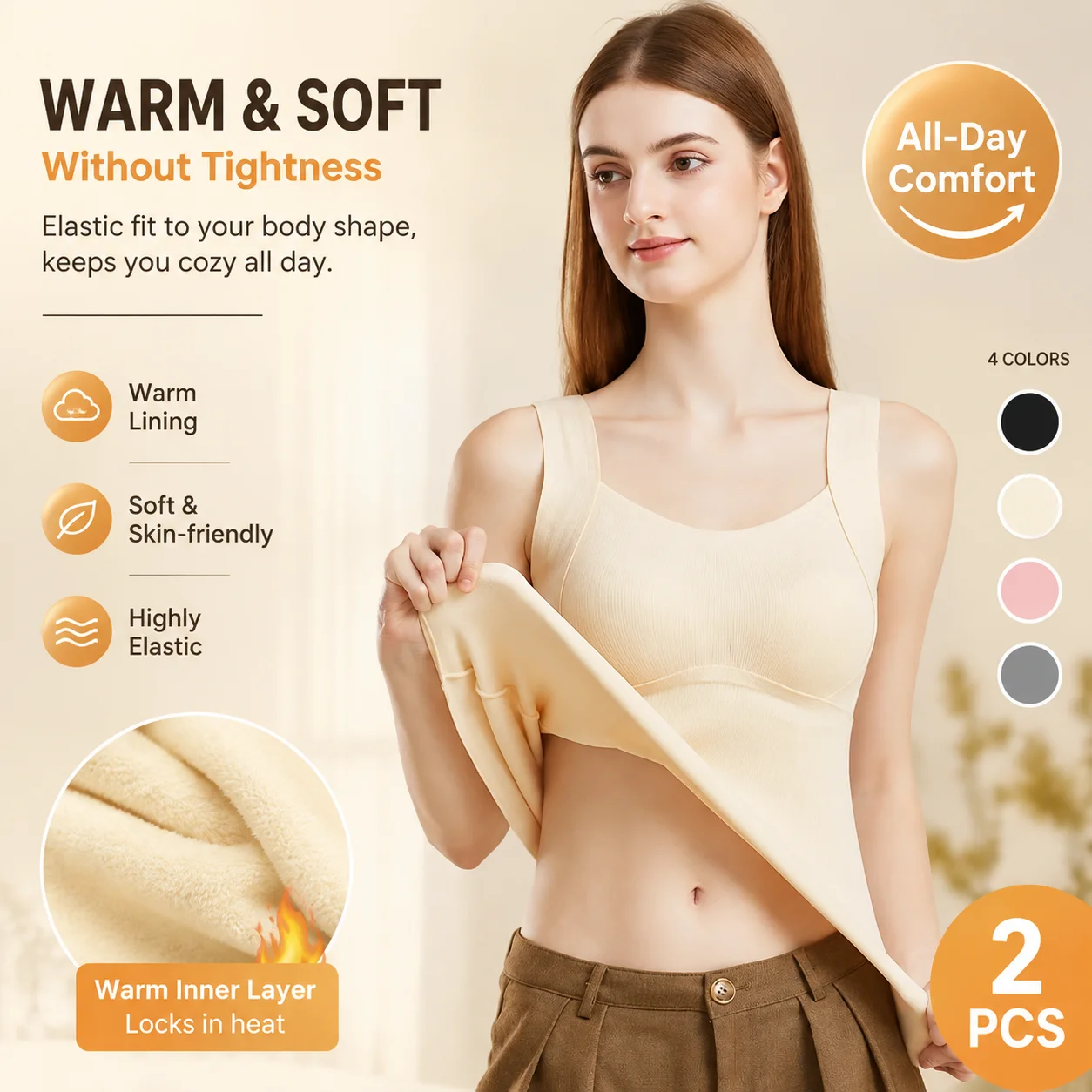 Winter Clothing Needs - 2PCS/SET Women Thermal Underwear Vest Winter