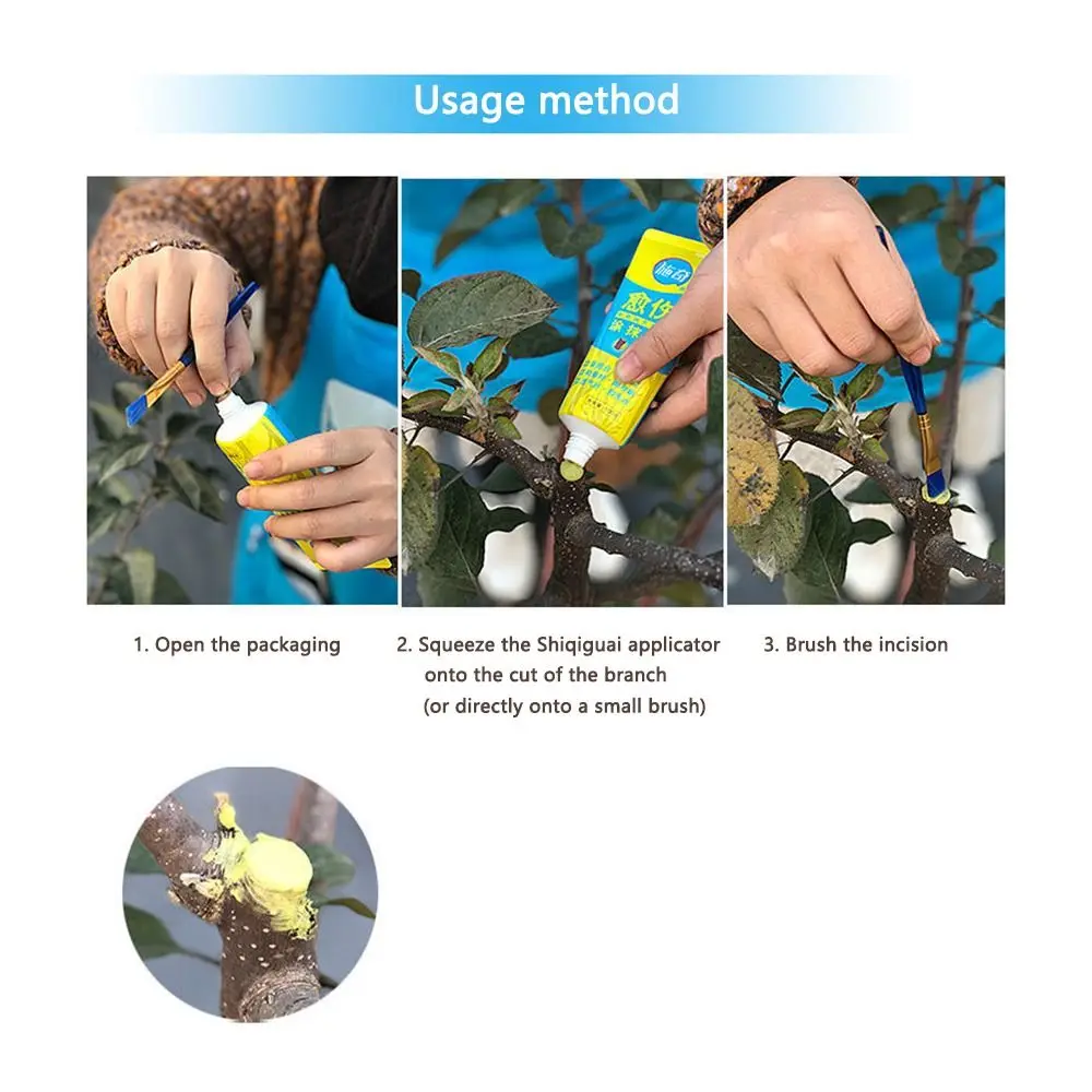 With Brush Bonsai Cut Tree Wound Smear Agent Pruning Compound Sealer Plant Restoring Regrowth Sealant Tree Wound Cut Paste