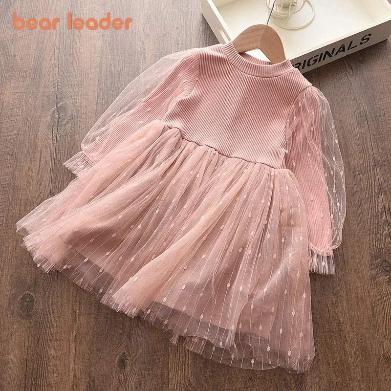 Bear Leader Mesh Designs Girl Dress Children Party Costume Kids Vestidos Infant Tutu Mesh Dress Casual Baby Girls Princess Dress