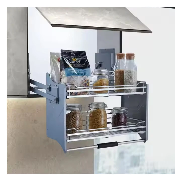 المطبخ خزانة مصعد رفع سحب أسفل درج سلة دوارة سحب أسفل الجانب سلك طبق سلة