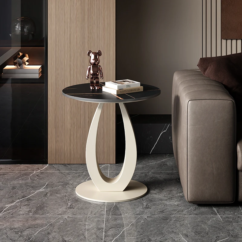 

Design Modern Small Side Table Luxury Metal Gold Balcony Small Side Table Round Marble White Mesa Centro Salon Nordic Furniture