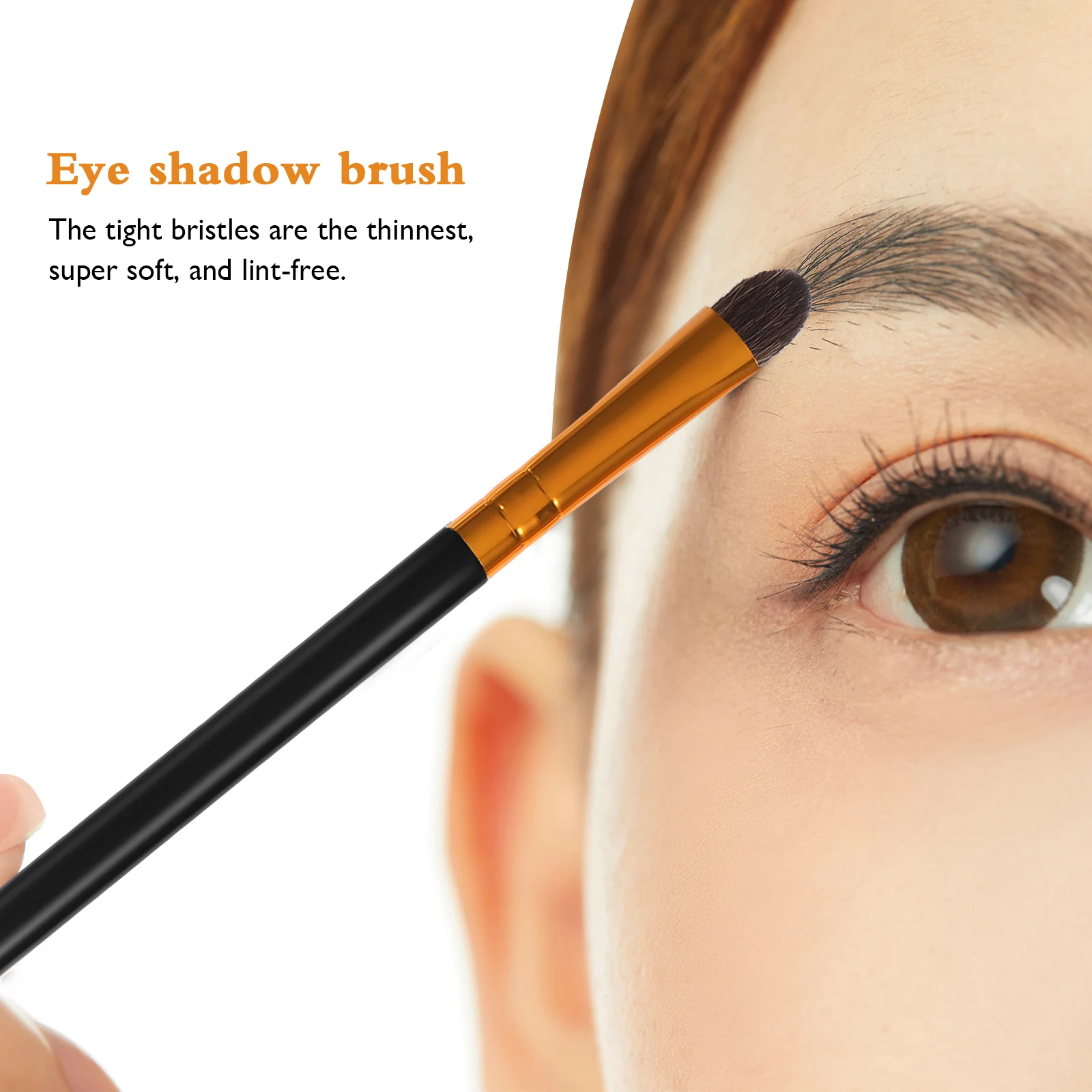 

6pcs Set 3 Black 3 Golden Plastic Handle Eye Brush Set Soft Horse Eyeshadow Brush For Makeup Hair Eye Makeup Tools Blending Kit