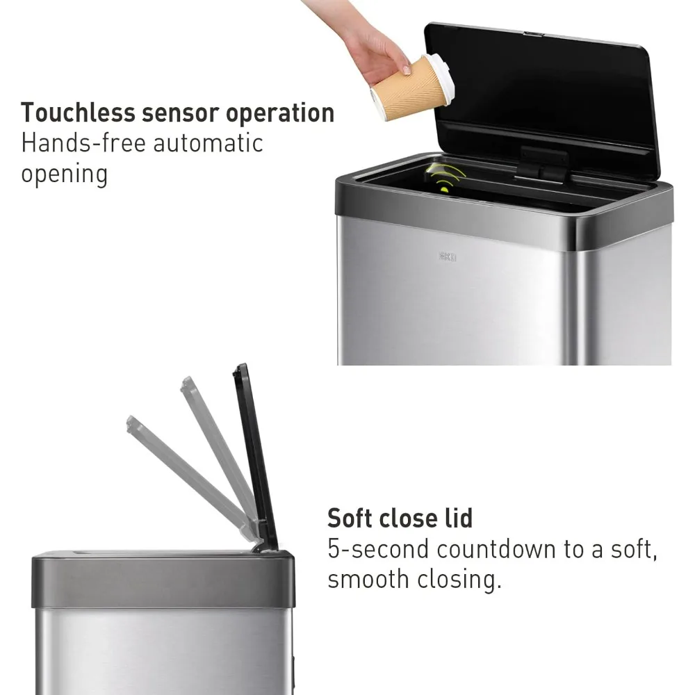 Motion Sensor Trash can, Brushed Stainless Steel