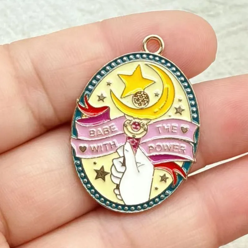 10PCS DIY Cute Sailor Moon Anime Metal Charming DIY Keychain Pendants Fashion Jewelry Phone Backpack Accessory Gifts view 6
