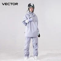 Men Women Solid Color Ski Jacket Ski Pants Warm Windproof Winter Overalls Hoodie Waterproof Outdoor Sports Clothing Snowboard 2
