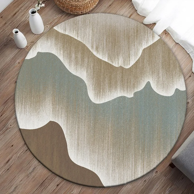 Round Rug – Artistic Ink Splash & Watercolor Starry Design for Living Room or Bedroom Decor