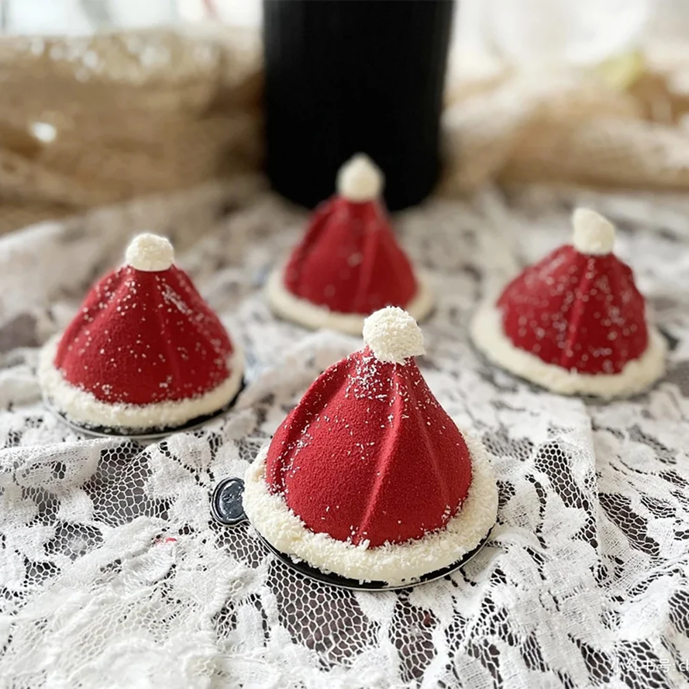 

6 Cavity Christmas Silicone Cake Molds Santa Claus Christmas Hat Chocolate Dessert Pudding Mould DIY Baking Accessories