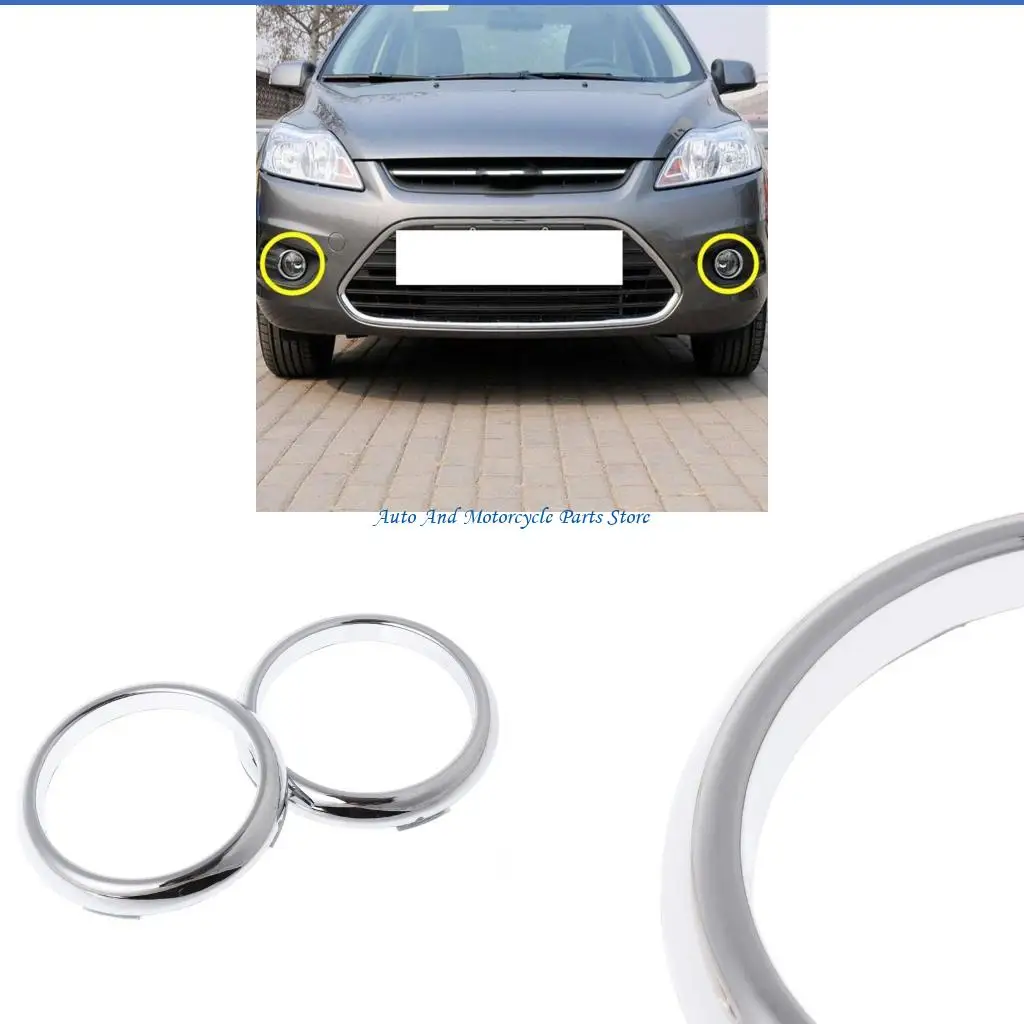 

P9FD 1 Pair ABS Chrome Front Fog Light Lamp Cover Trim