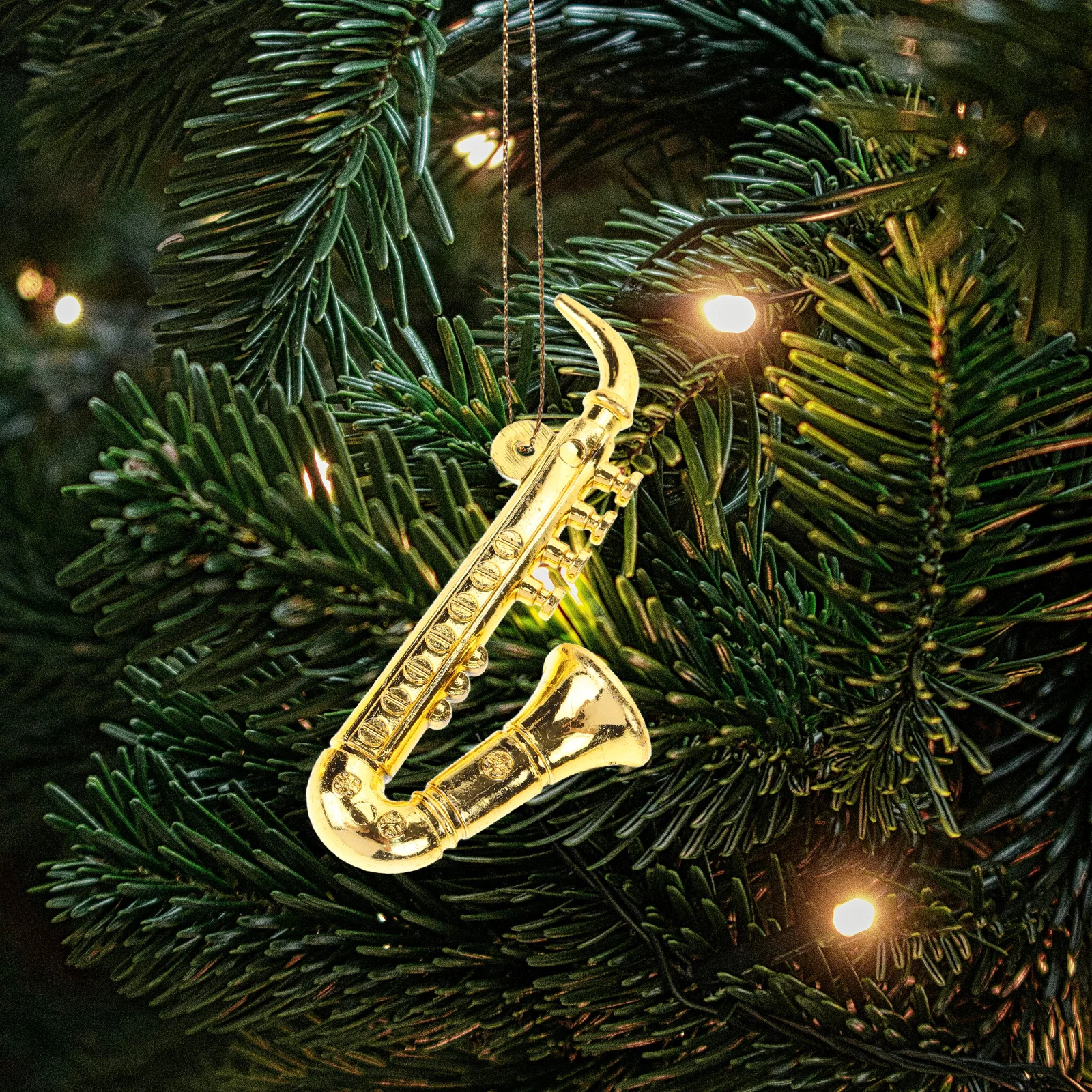 

20pcs Miniature Saxophone Decorations Plastic Christmas Tree Hanging Ornaments DIY Craft Supplies Lightweight Accessories