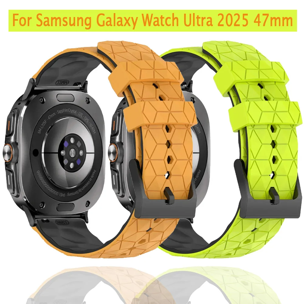 Bracelet de sport en Silicone pour Samsung Galaxy Watch 8 Ultra, 47mm, remplacement, motif de Football, bracelet Durable, Galaxy Watch 7 Ultra
