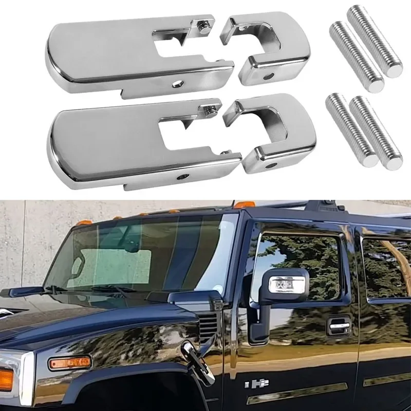 1 Pair Auto Left and Right Hood Side Hinge Exterior Accessories for 2003-2009 Hummer H2 Hood Latch Lock Trim Cover