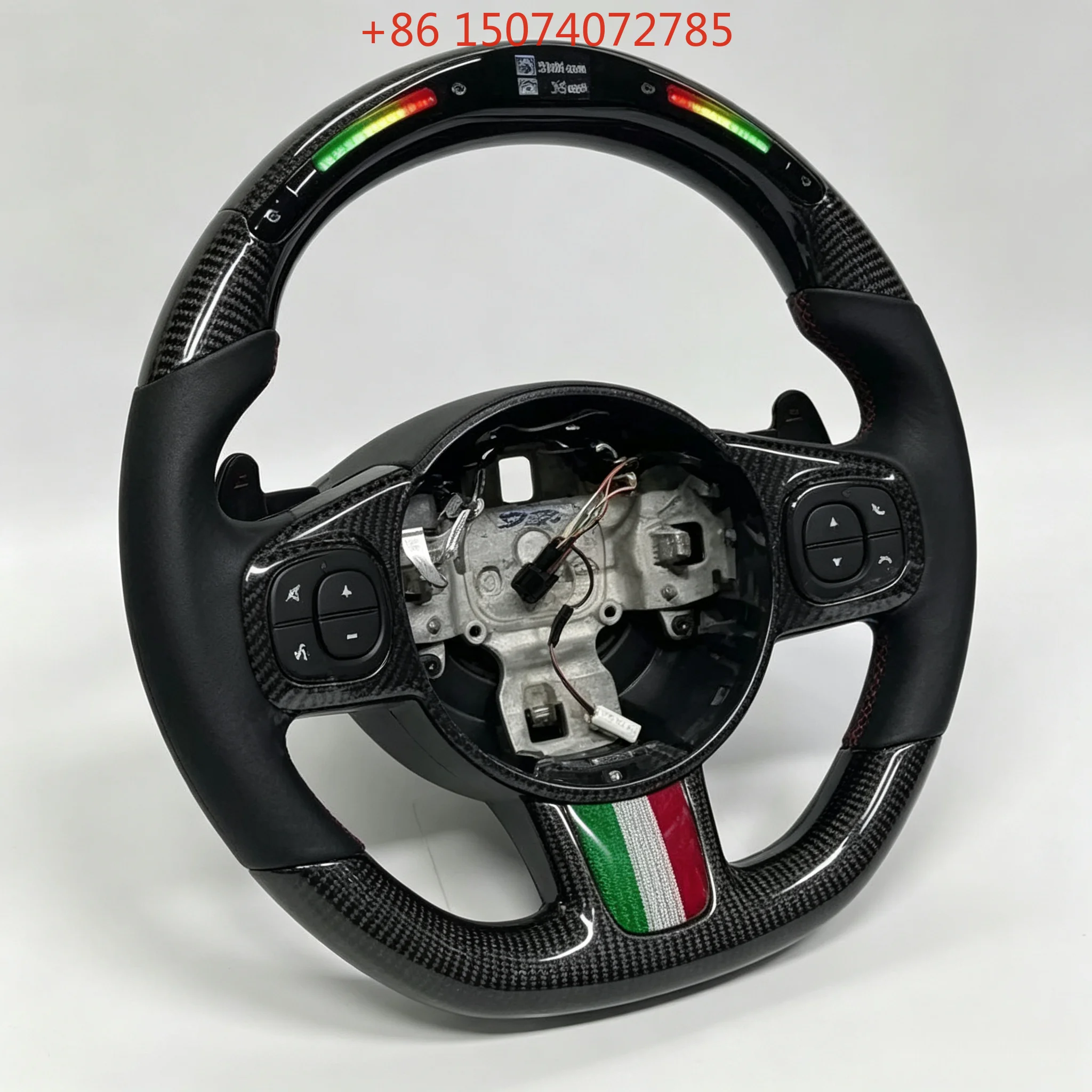 Customizable LED Light Real Carbon Fiber Racing Steering Wheel Fit Panda 312 319 Car Interior Modification Accessories