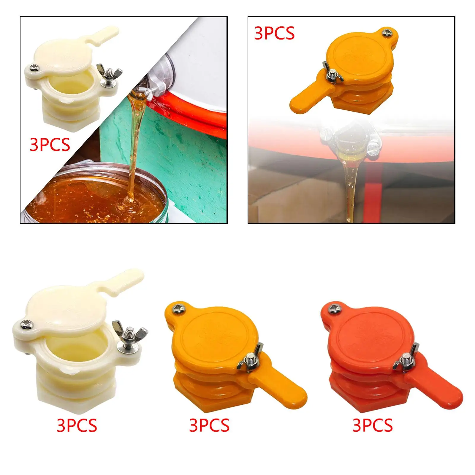 3Pcs Honey Gate Valves Practical Lightweight Honey Extractor Tap Honey Extractor Machine Valves Beekeeper Tool for Yard Farm