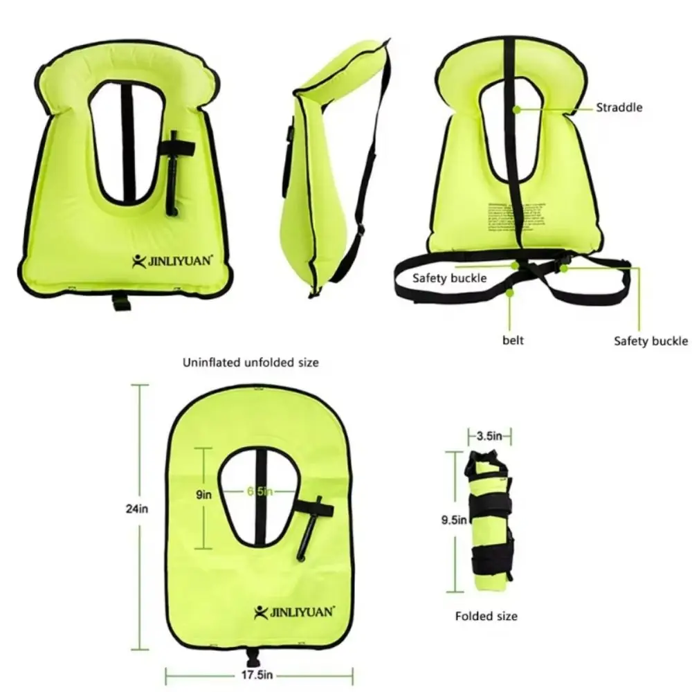 Chaleco inflable de natación ligero para buceo, snorkel y salvavidas - imagen 4