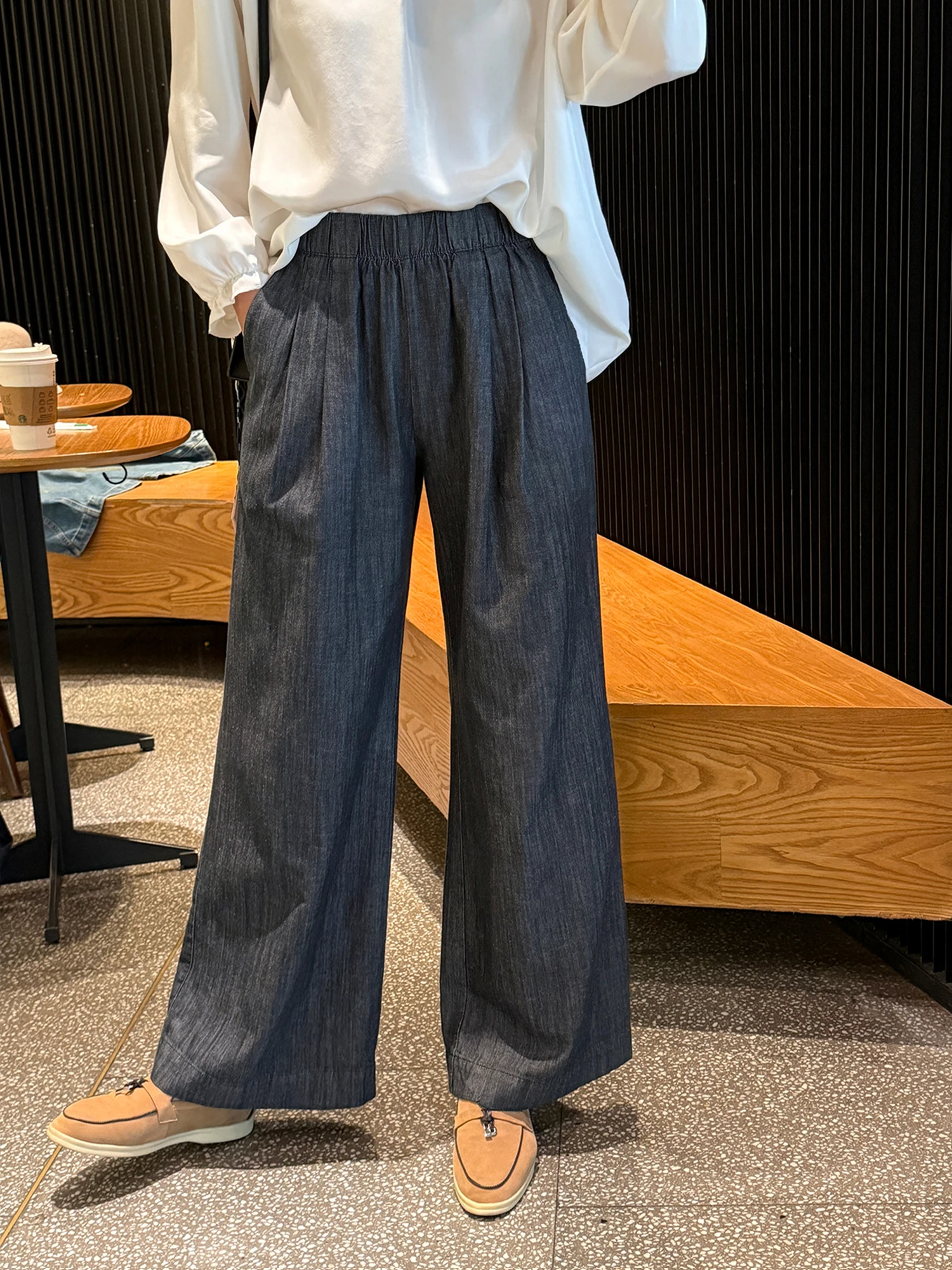 

Cotton Linen Wide Leg Jeans Waed Casual Sle Comfortable Breathable Soft Fabric Spring Summer Ladies Loose Fit