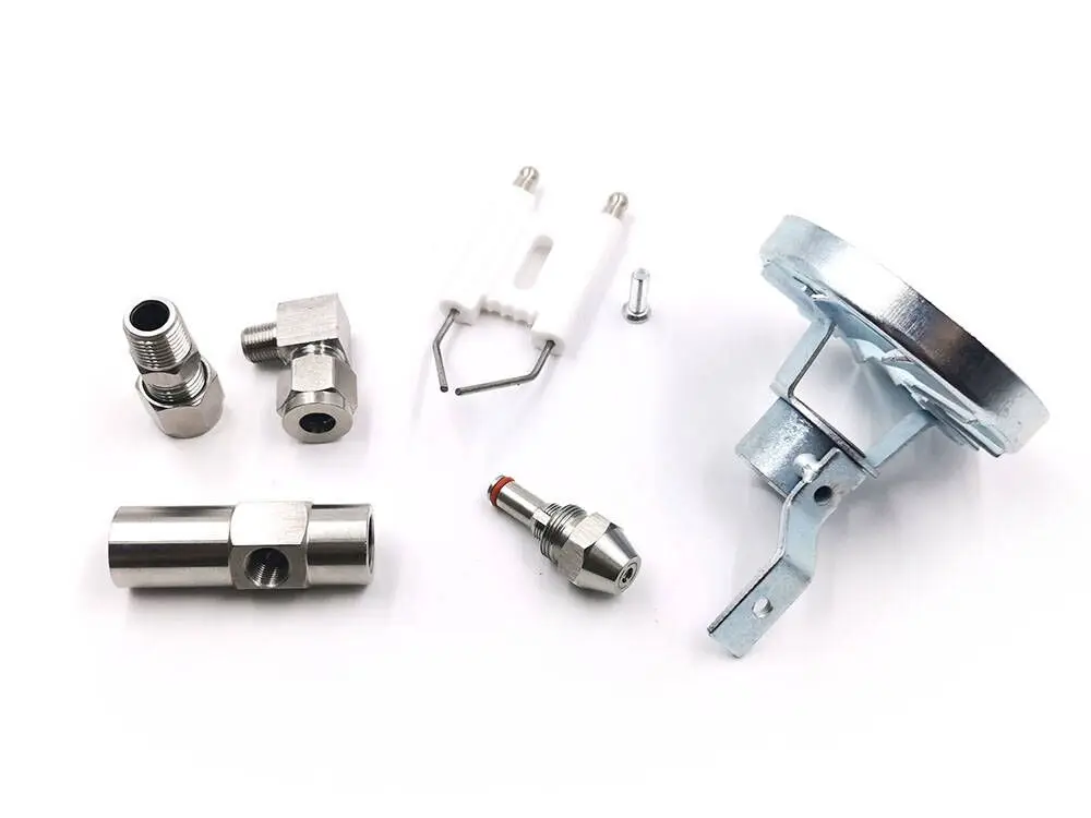 Stainless Steel Siphon Type Oil Nozzle 0.3~4.0mm, Flame Stabilizer Accessory for Diesel & Waste Oil Combustion Burner