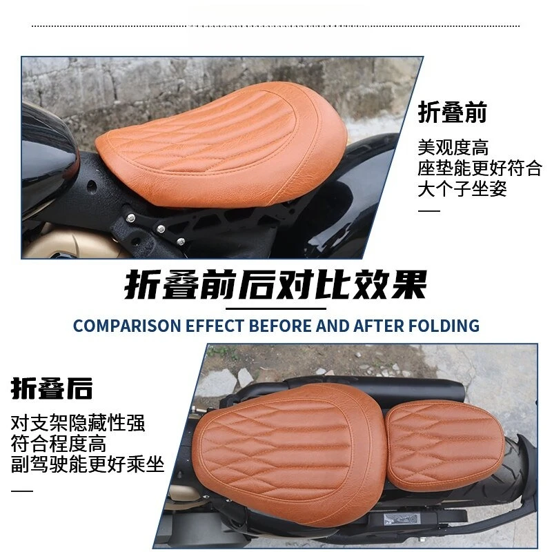 Modified Folding Hidden Dual Seat, Motorcycle Cushion Compatible with Benda Napoleon 450