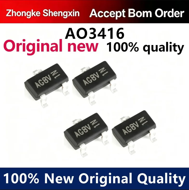 （5pcs-100pcs）Surface mount transistor AO3416 SOT-23 N-channel 20V/6.5A MOSFET field-effect transistor