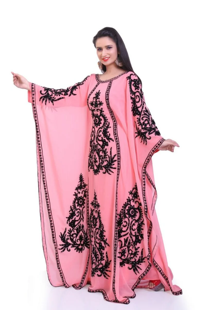 Women New Year Moroccan Dubai Dress Kaftans Farasha Abaya Aari Embroidery Dress