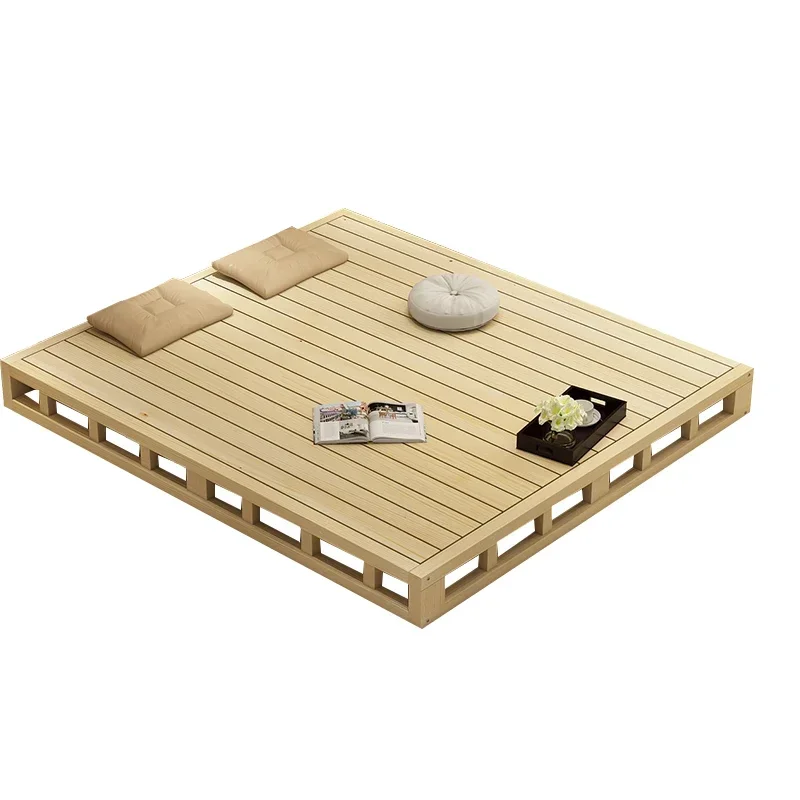Doppelbett mit Regal, 1,5 Meter breit, Bettbrett 1,8 Meter breit, harter Tatami-Boden