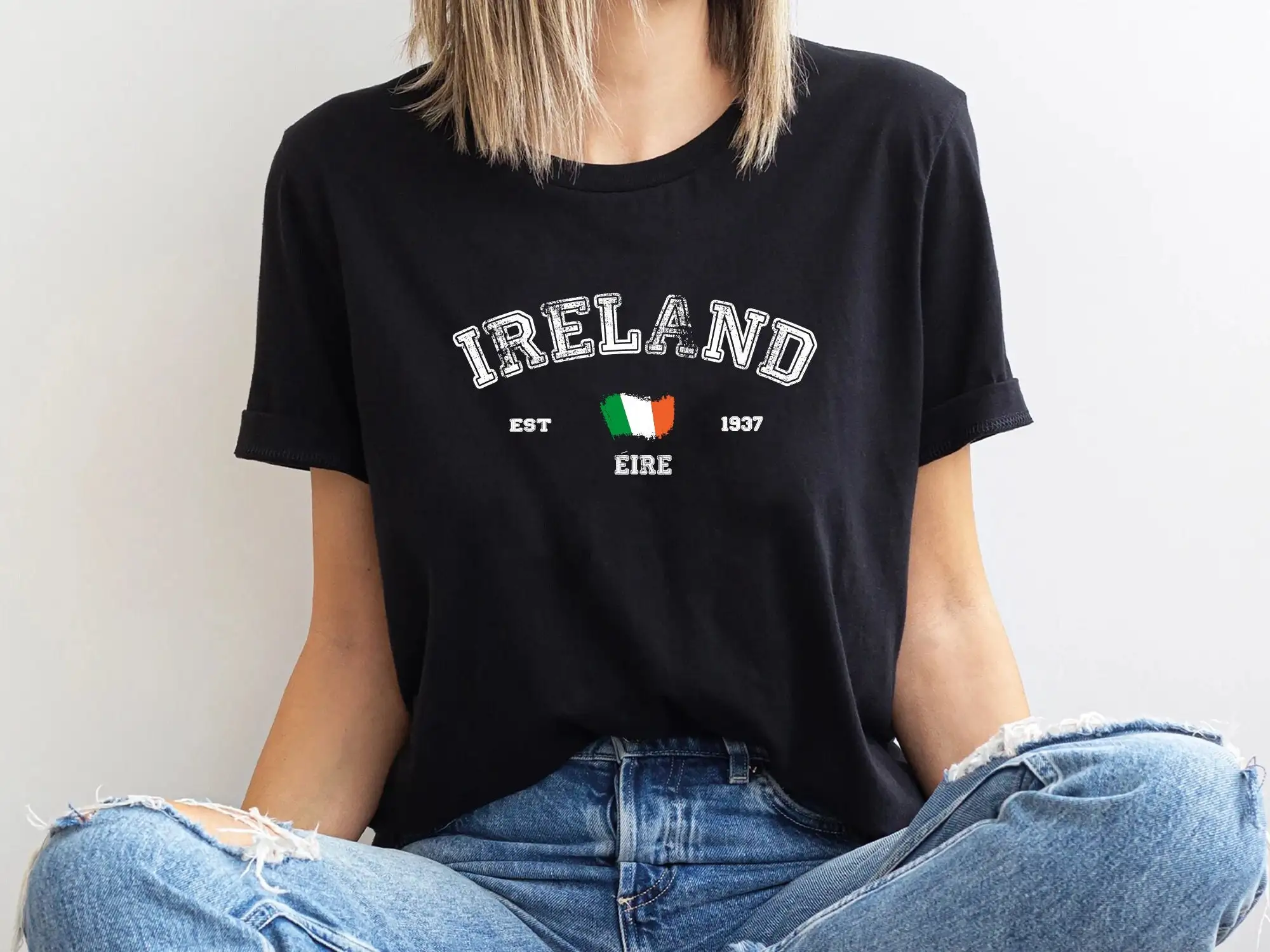 Ireland Sweat T Shirt Flag Travel Comfortable Pullover