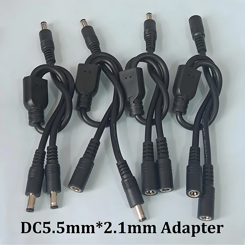 

1PCS DC5.5mm*2.1mm Power Male Female Way Splitter Adapter Connector Plug Cable For CCTV Camera LED Light Monitor