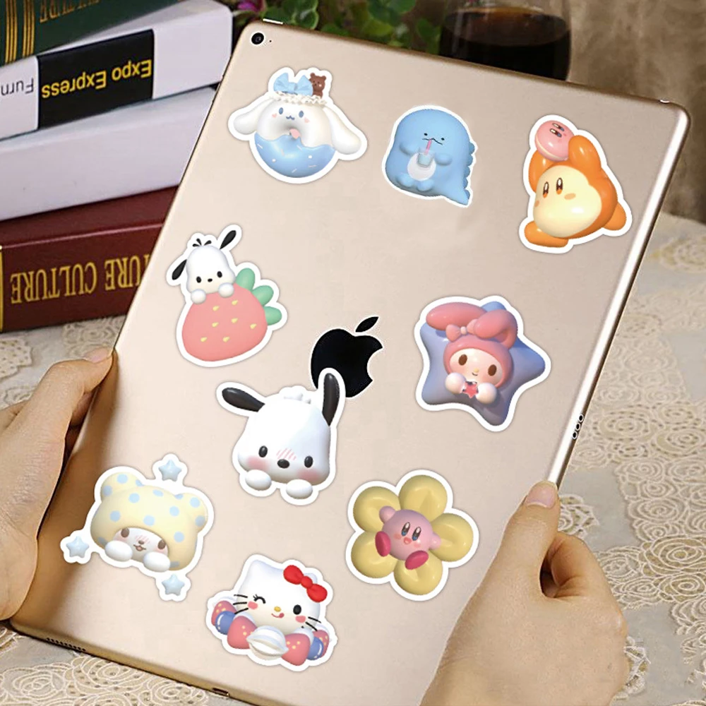 10/30/60/120pcs Cute Aesthetic Stickers Kuromi My Melody Sticker Cartoon Anime Decal Laptop Scrapbook Phone Car Sticker Kid Toy