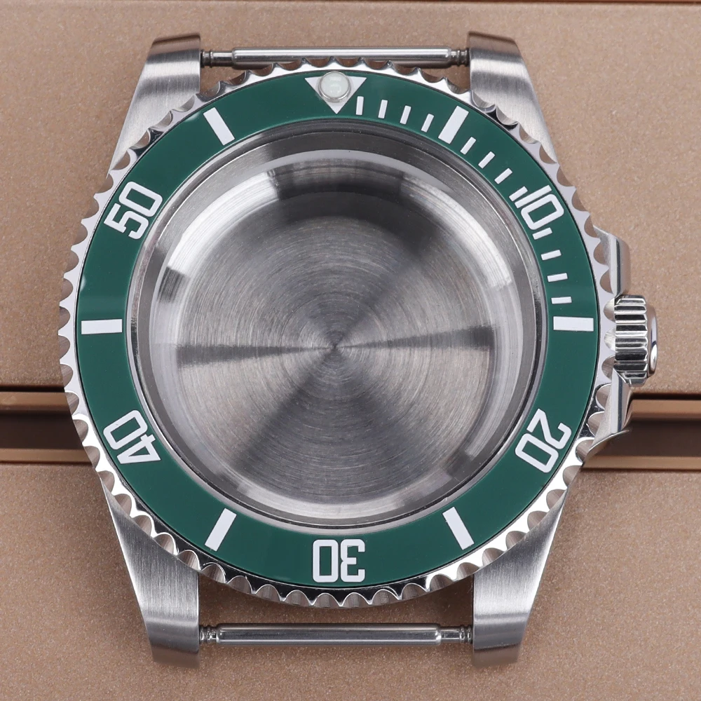 40 مللي متر ل NH34 NH35 NH36 NH38NH39 Eta2824 PT5000 Miyota8215 حركة ساعة فضية الفرعية GMT حافظة السيراميك الحافة الياقوت الزجاج 20ATM