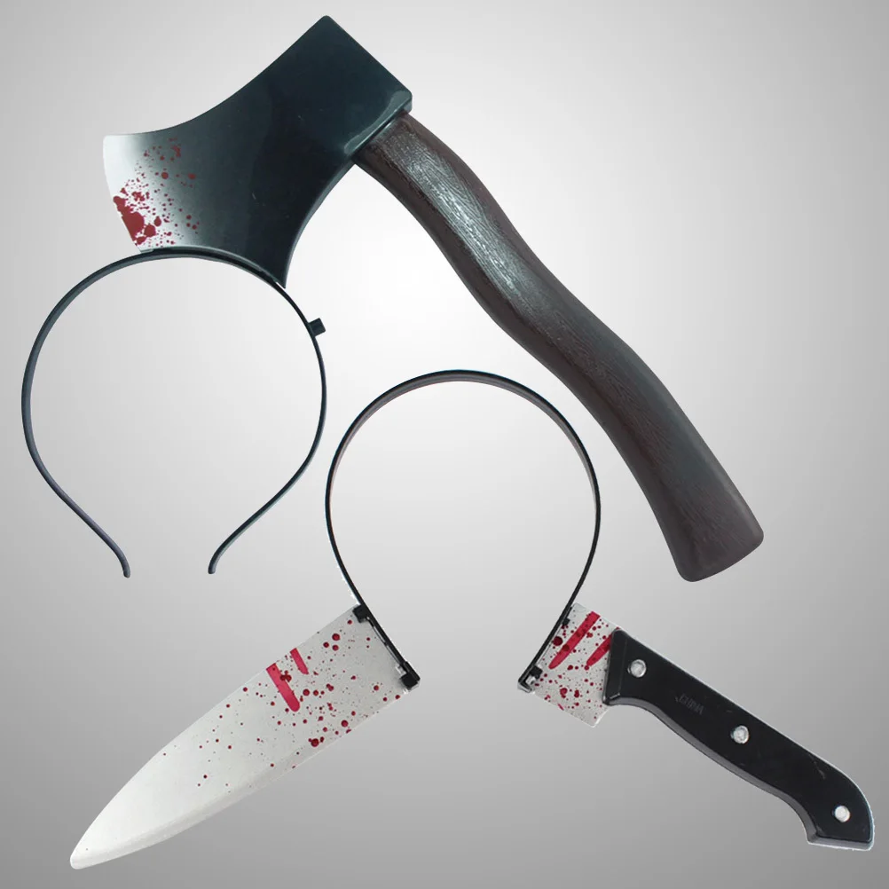 2pcs Through Head Prop Lightweight Halloween Costume Accessory For Party Trick Fun Scary Decoration Creepy Wearable Gag Gift One