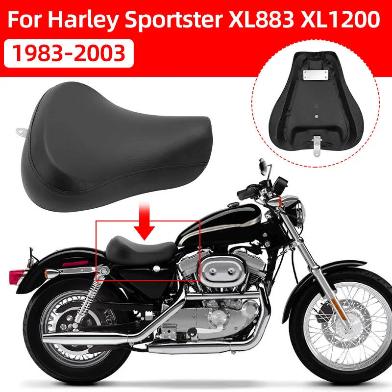 Motorcycle Front Driver Solo Seat Cushion PU Leather For Harley Sportster XL 883 1200 Custom XLH 1100 Roadster XLS 1983-2003