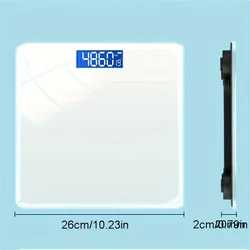 Body Weight Scale with LCD Display, Highly Accurate Digital Weighing Machine SHAWTY White Electronic Scale for Body Weight