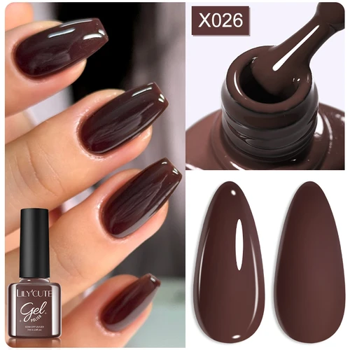 LILYCUTE 7ML esmalte de uñas en Gel de caramelo rojo oscuro 125 colores semipermanente remojo Base capa superior manicura UV barniz de Gel para decoración de uñas