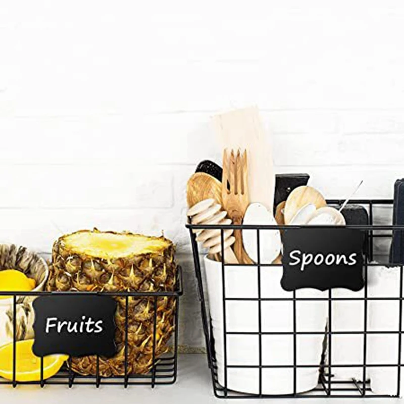 24 buah Label untuk tempat penyimpanan dengan 3 penanda kapur hitam untuk tempat penyimpanan Label dapur pemegang Label klip