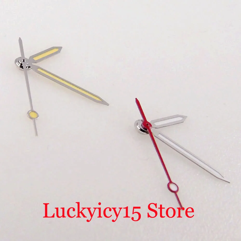 Beige/Red Second Hand Fit NH35 NH36 7s26 7s36 6r15 4r15 4r36 7002 7009 Movement Watch Dial Luminous Watch Needles