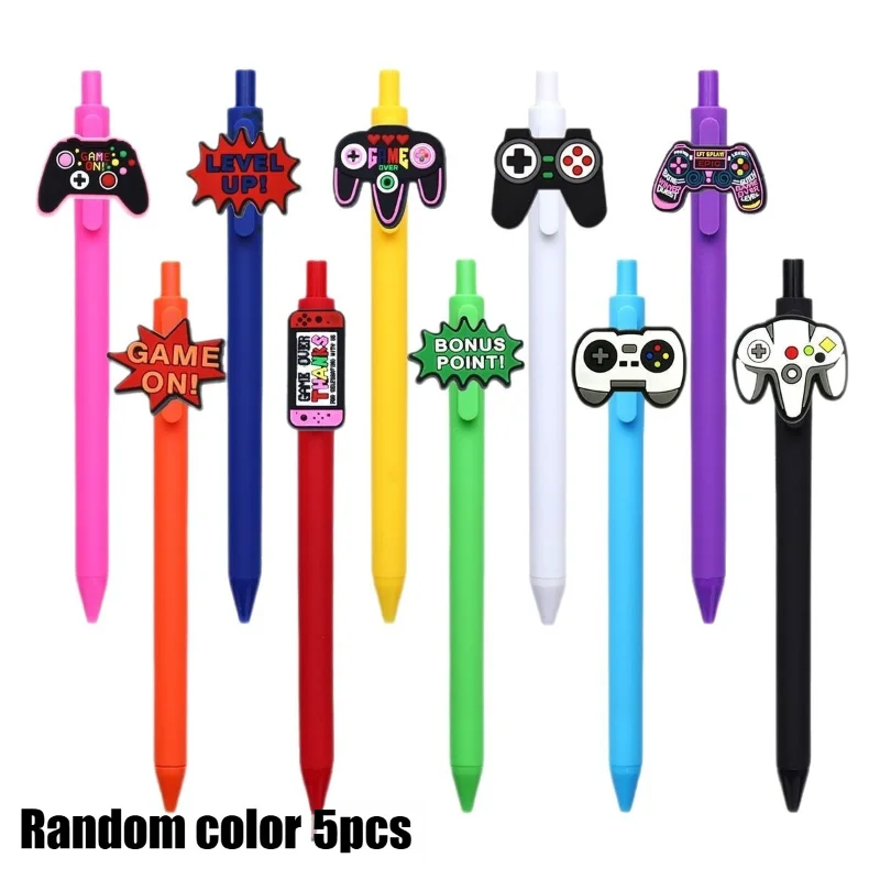 Game Controller Pattern Retractable Ballpoint Pens Cute Gamepad Decorative Click Pen Colorful Gel Ink Pens for Kids Student