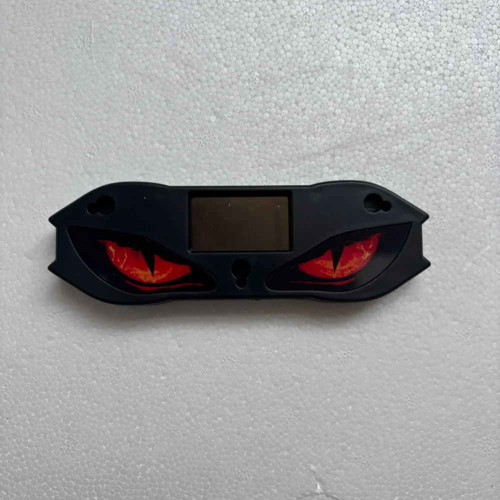 Car Accessories Windshield Install Solar LED Devil's Face Warning Strobe Light MultiColor Flashing Safety Lamp Suction Cup