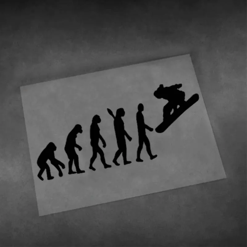 

Ski Evolution History Funny Ski Board Stickers Helmet Decals Car Triangle Window Windshield Waterproof Reflective Sticker