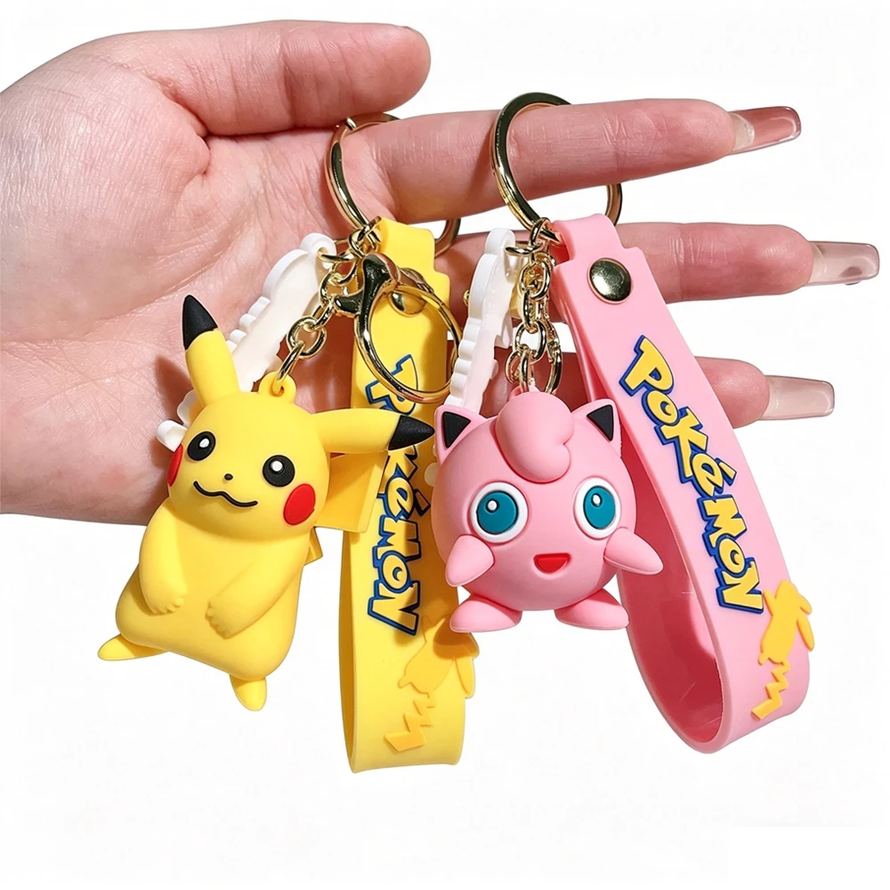 Nuevo Llavero de Pokémon, Figura de Acción de Pikachu, Juguete de Dibujos Animados, Muñeco de Charmander y Psyduck, Llavero de Moda, Colgante para Coche o Bolso, Regalo para Niños