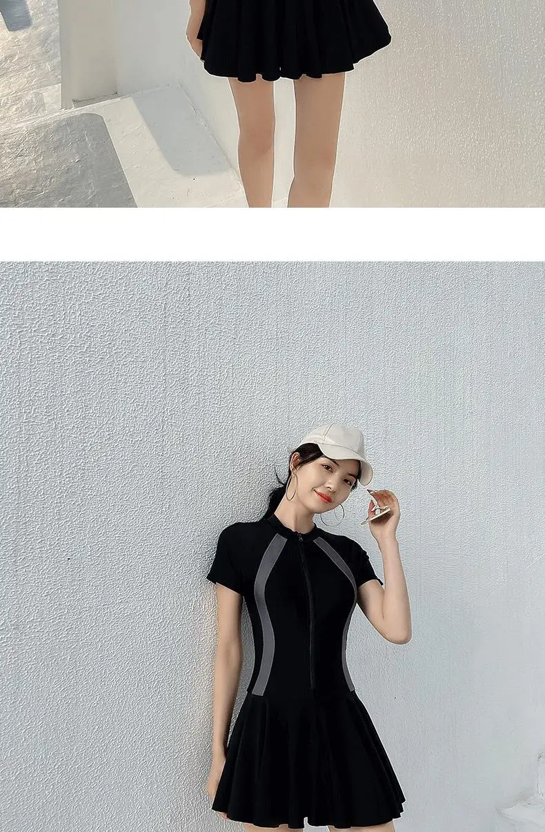 One-piece Swimsuit Women's Conservative Training Flat Angle Professional High-end Feeling to Make Them Look Thin