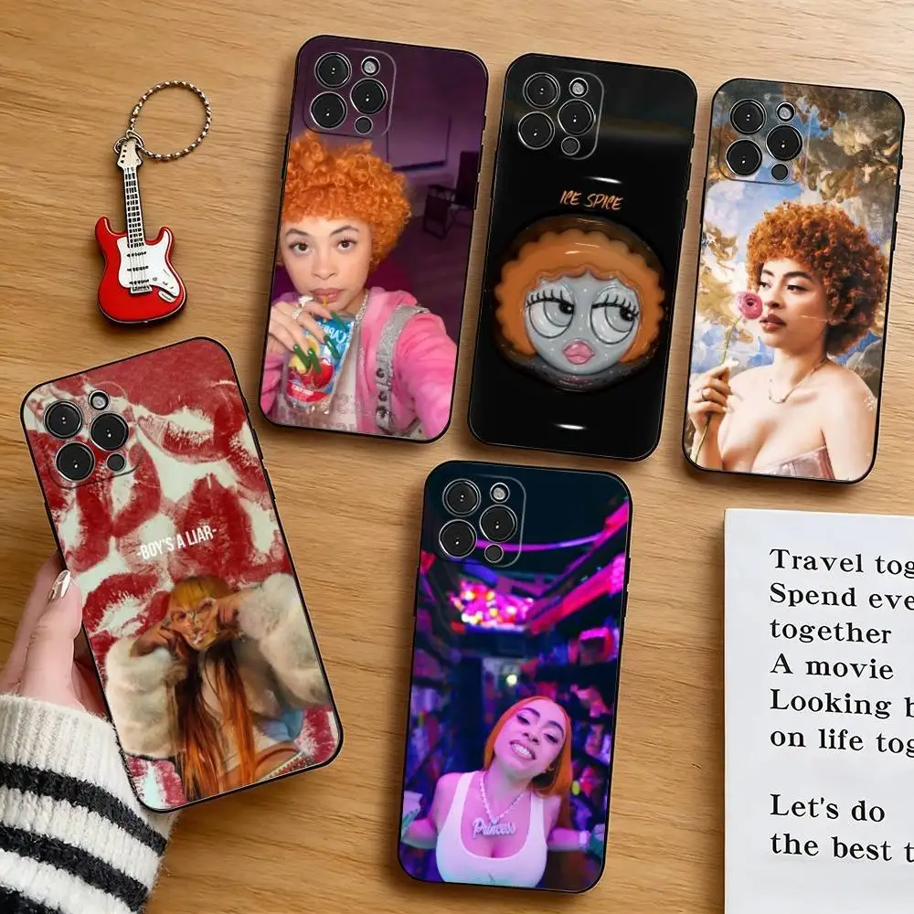 

I-Ice S-Spice Rapper Phone Case For iPhone 17,16,15,14,13,12,11 Plus,Pro Max,XS,Soft Silicone Black Cover